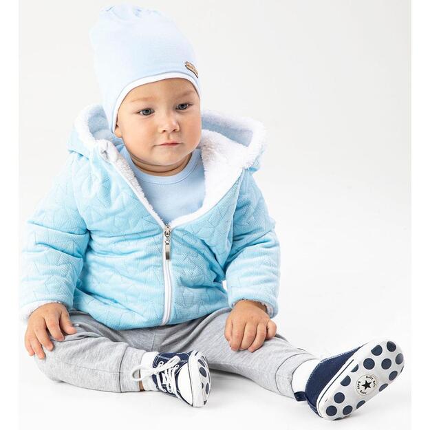 Žieminis paltas kūdikiui su kepure Nicol Kids Winter blue, dydis 56 (0-3m), 56 (0-3m)