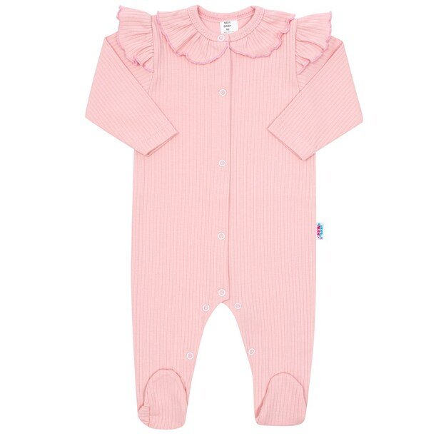 Baby Cotton Jumpsuit New Baby Stripes Pink, dydis 86 (12-18m), 86 (12-18m)