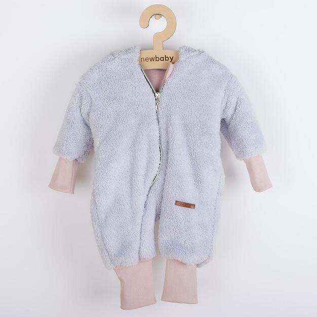 Naujas Baby Teddy bear žieminis kombinezonas pilkos ir rožinės spalvos, 86 (12-18m), 86 (12-18m) dydis