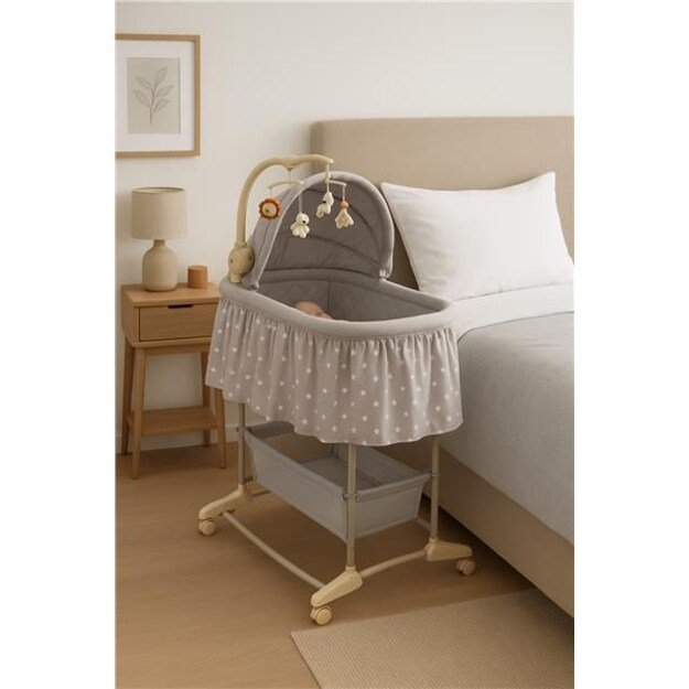 Daugiafunkcinis lopšys kūdikiui New Baby stars pilka 1