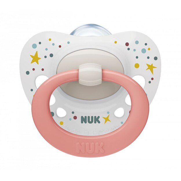 NUK Signature čiulptukas 0-6m Peach White, dydis 0-6 m, 0-6 m