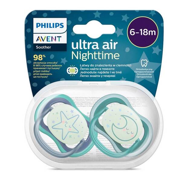 Avent Ultra air Night 2vnt 6-18 m berniukas, dydis 6-18 m, 6-18 m