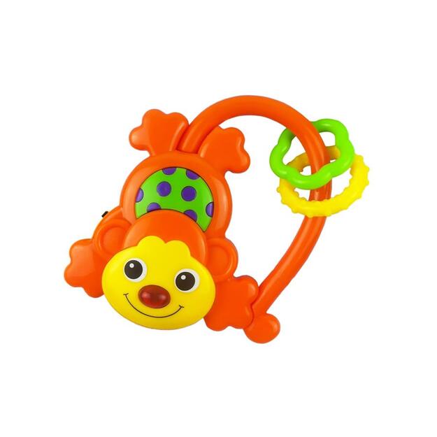 Baby Rattle su garsu Baby Mix Monkey oranžinė