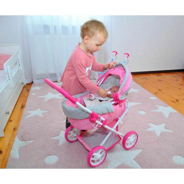 Milly Mally Alice Prestige rožinis lėlės vežimėlis