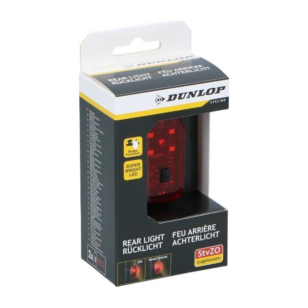 Dunlop - Galinis dviračio žibintas su 5 LED ir STOP funkcija K-Mark 5