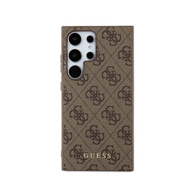 Guess 4G metalinis auksinis logotipas – dėklas, skirtas Samsung Galaxy S24 Ultra (rudas) 6