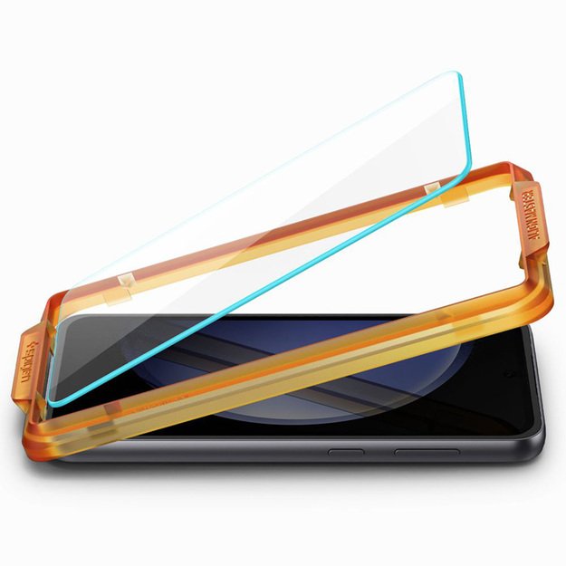 Spigen Alm Glas.TR 2-Pack – grūdintas stiklas, skirtas Samsung Galaxy S23 FE (skaidrus)