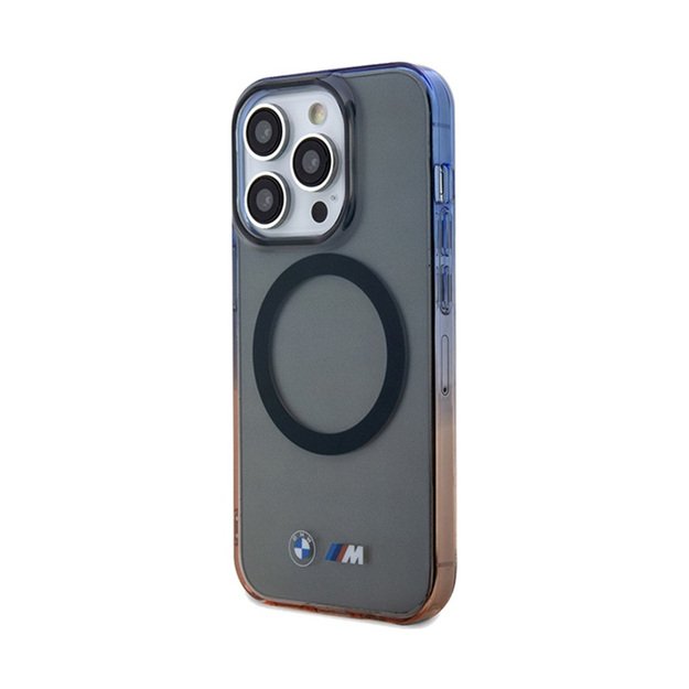 BMW Gradient Bufer MagSafe – dėklas, skirtas iPhone 15 Pro Max (pilkas)