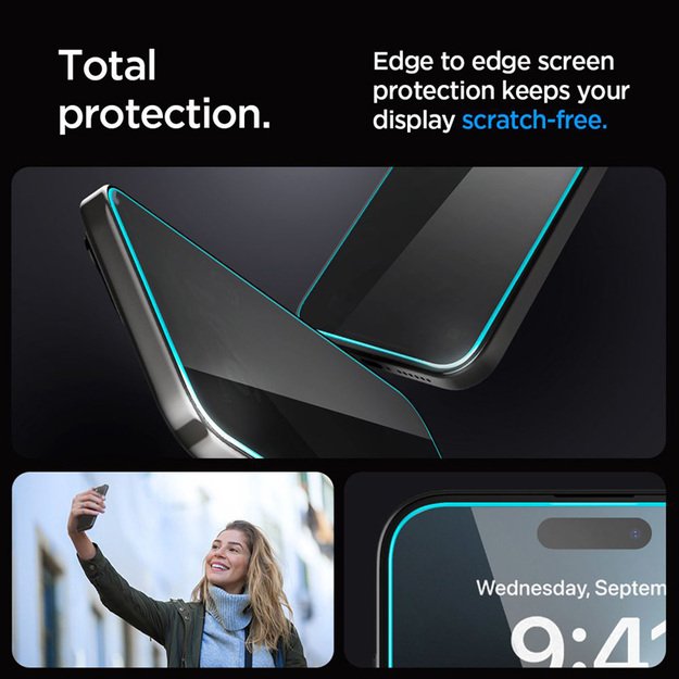 Spigen GLAS.TR EZ FIT Privacy – grūdintas stiklas su privatumo filtru, skirtas iPhone 15/16 7