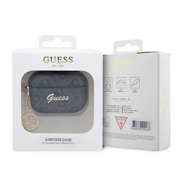 Guess 4G Charm Collection – dėklas, skirtas Apple AirPods Pro 2 (juodas)