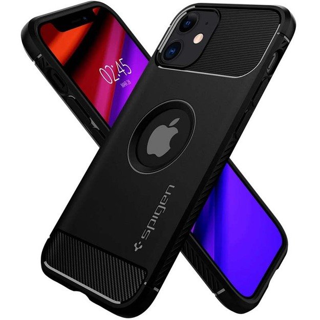 „Spigen Rugged Armor“ – „iPhone 12“ / „iPhone 12 Pro“ dėklas (juodas)