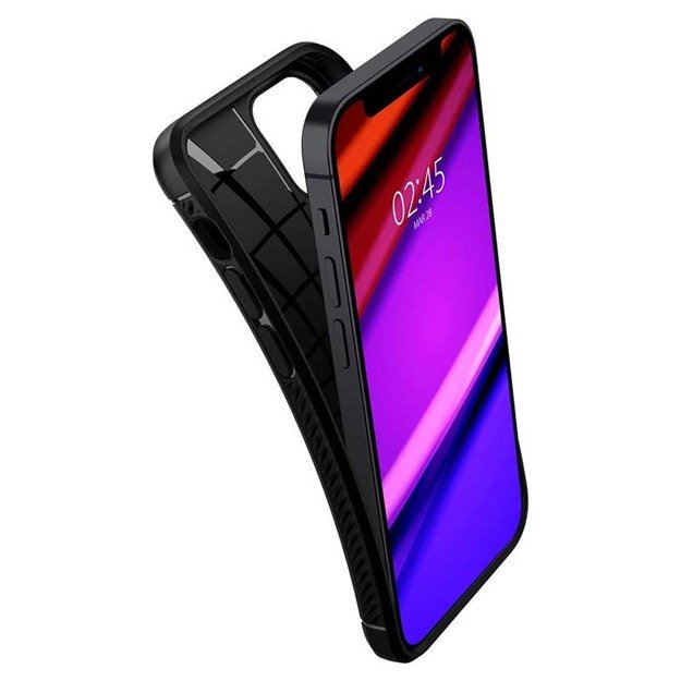 „Spigen Rugged Armor“ – „iPhone 12“ / „iPhone 12 Pro“ dėklas (juodas)