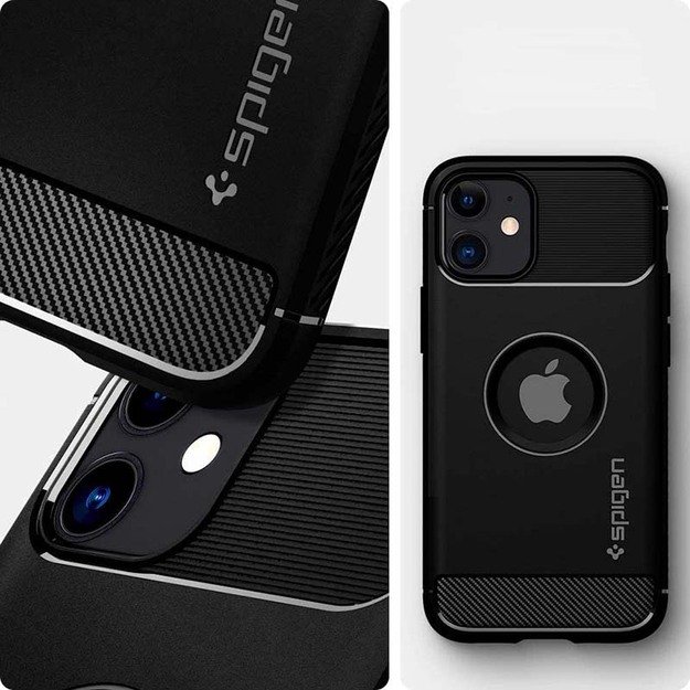 „Spigen Rugged Armor“ – „iPhone 12“ / „iPhone 12 Pro“ dėklas (juodas)