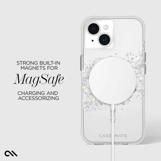Case-Mate Karat MagSafe – dėklas, skirtas iPhone 15 / iPhone 14 / iPhone 13, dekoruotas perlamutru (Perlamutro prisilietimas)