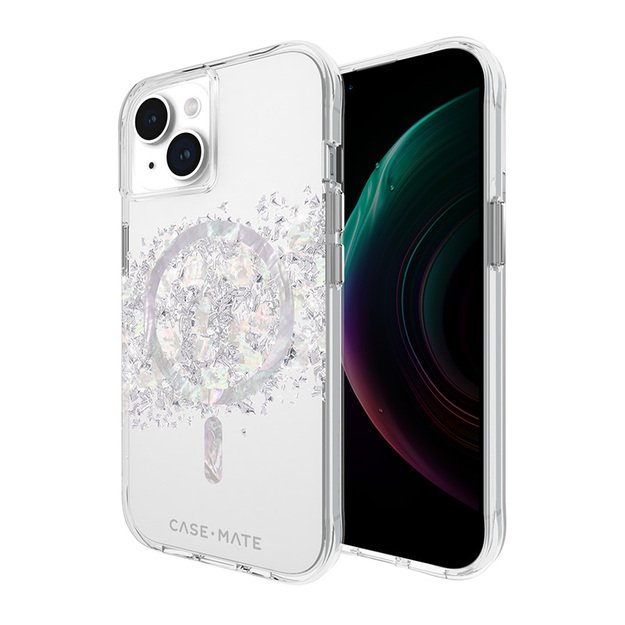 Case-Mate Karat MagSafe – dėklas, skirtas iPhone 15 / iPhone 14 / iPhone 13, dekoruotas perlamutru (Perlamutro prisilietimas)