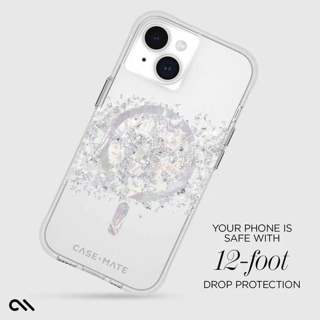 Case-Mate Karat MagSafe – dėklas, skirtas iPhone 15 / iPhone 14 / iPhone 13, dekoruotas perlamutru (Perlamutro prisilietimas)