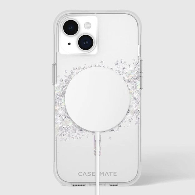 Case-Mate Karat MagSafe – dėklas, skirtas iPhone 15 / iPhone 14 / iPhone 13, dekoruotas perlamutru (Perlamutro prisilietimas)