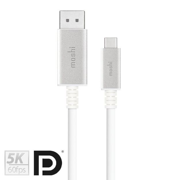 Moshi USB-C į DisplayPort 1,5 m, 5K (baltas) laidas