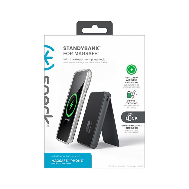 Speck StandyBank + ClickLock - Power Bank MagSafe 5000mAh + stovas (juodas) 22