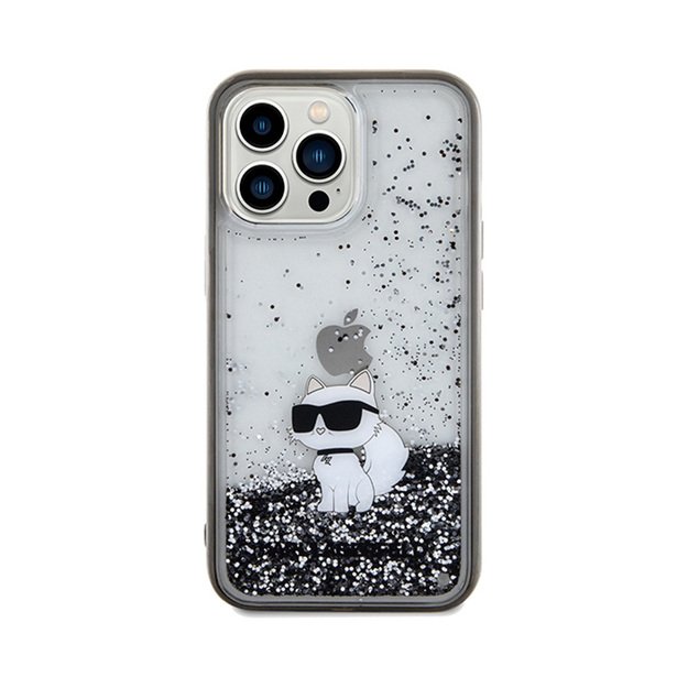 Karl Lagerfeld Liquid Glitter Choupette – iPhone 13 Pro Max dėklas (skaidrus)