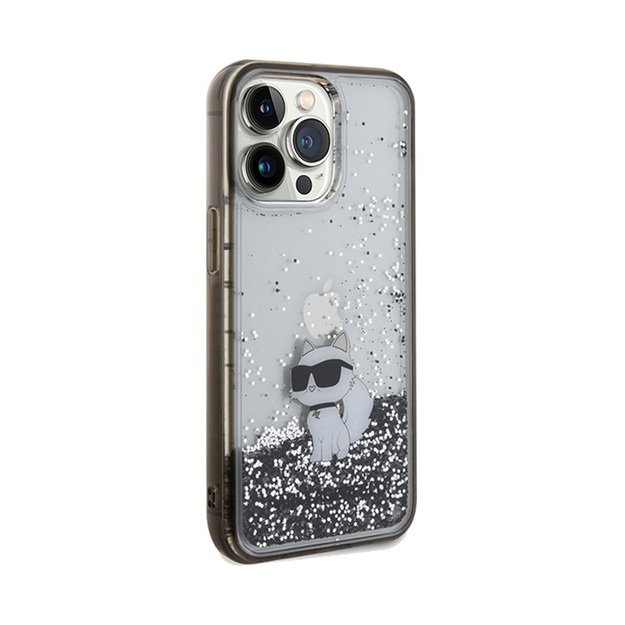 Karl Lagerfeld Liquid Glitter Choupette – iPhone 13 Pro Max dėklas (skaidrus)