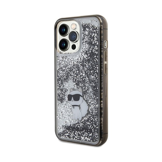 Karl Lagerfeld Liquid Glitter Choupette – iPhone 13 Pro Max dėklas (skaidrus)