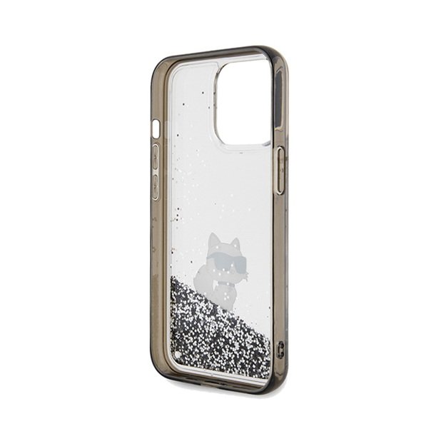 Karl Lagerfeld Liquid Glitter Choupette – iPhone 13 Pro Max dėklas (skaidrus)