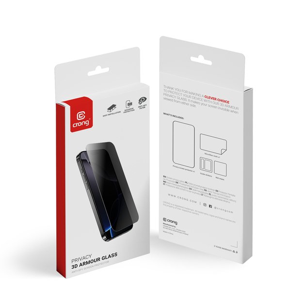 Crong Privacy 3D Armor Glass – grūdintas privatumas stiklas, skirtas iPhone 16 / iPhone 15 20