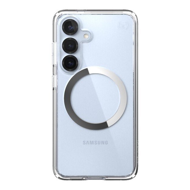 Speck Presidio Perfect-Clear Magnet – dėklas, skirtas Samsung Galaxy S25 / S24 MagSafe (skaidrus / chromo apdaila / ramus sidabras) 23