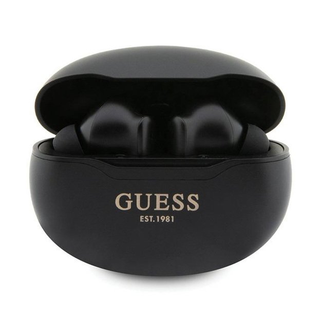 Guess True Wireless Classic EST BT5.3 – TWS ausinės + įkrovimo dėklas (juodas)