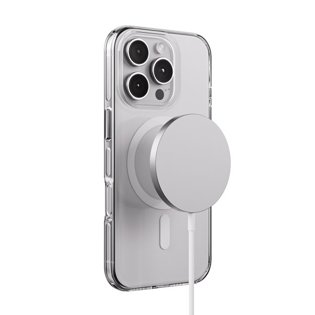 Crong Clear MAG Pro – dėklas iPhone 16 Pro Max MagSafe (baltas) 5
