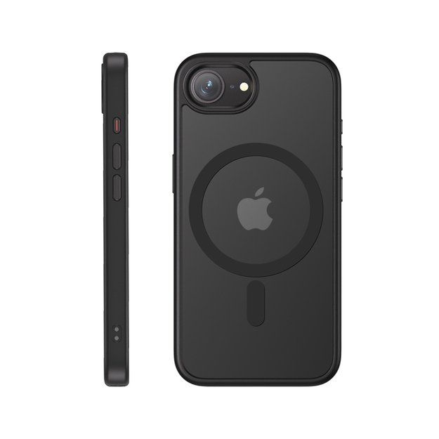 Crong Hybrid Frost MAG dangtelis – dėklas, skirtas iPhone 16e MagSafe (juodas) 5