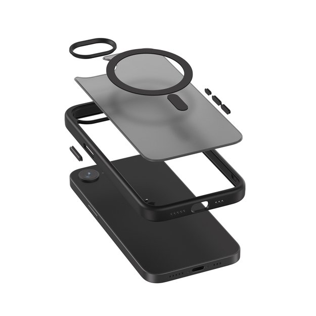 Crong Hybrid Frost MAG dangtelis – dėklas, skirtas iPhone 16e MagSafe (juodas) 3