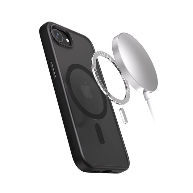 Crong Hybrid Frost MAG dangtelis – dėklas, skirtas iPhone 16e MagSafe (juodas) 2