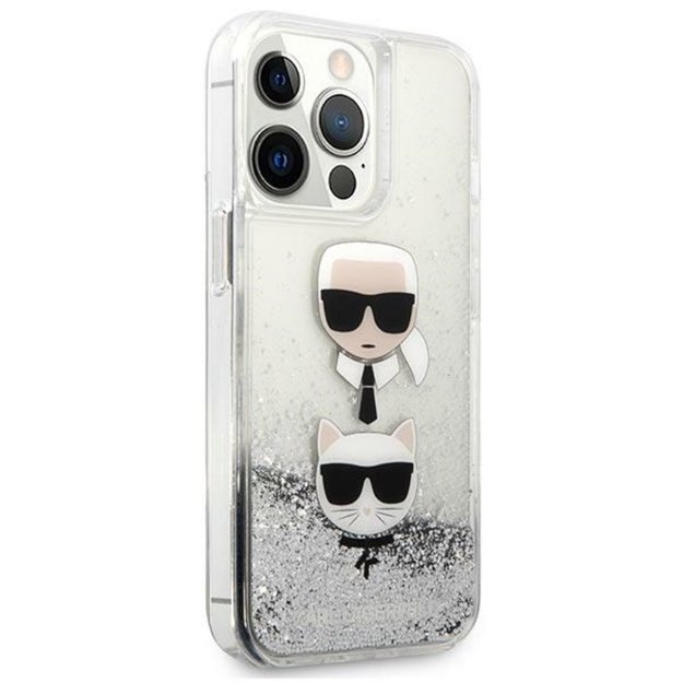 Karl Lagerfeld skysti blizgučiai Karl & Choupette Head – dėklas, skirtas iPhone 13 Pro (sidabras) 4 Karl Lagerfeld skysti blizgučiai Karl & Choupette Head – dėklas, skirtas iPhone 13 Pro (sidabras) 4