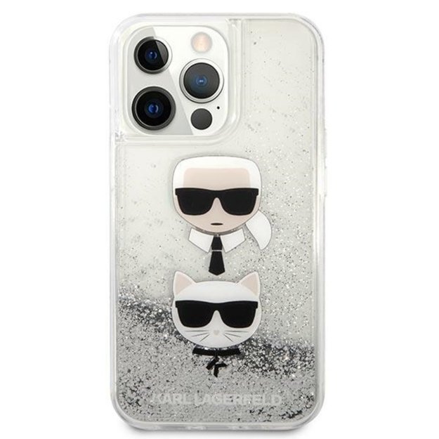 Karl Lagerfeld skysti blizgučiai Karl & Choupette Head – dėklas, skirtas iPhone 13 Pro (sidabras) 3 Karl Lagerfeld skysti blizgučiai Karl & Choupette Head – dėklas, skirtas iPhone 13 Pro (sidabras) 3