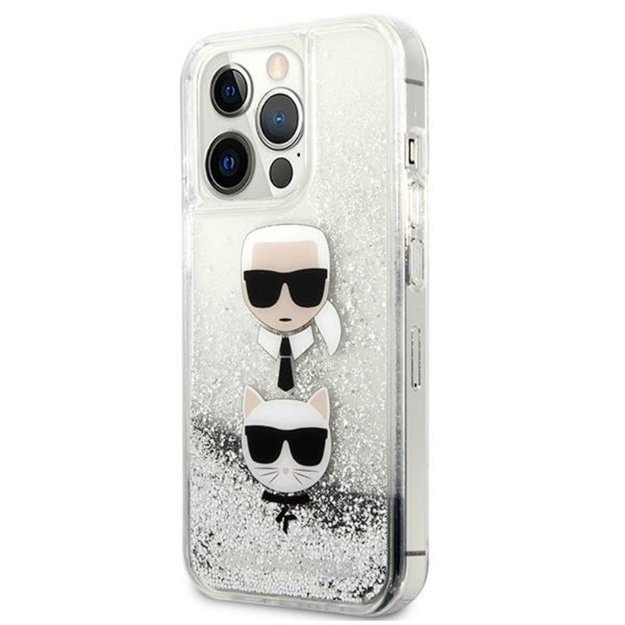 Karl Lagerfeld skysti blizgučiai Karl & Choupette Head – dėklas, skirtas iPhone 13 Pro (sidabras) 2 Karl Lagerfeld skysti blizgučiai Karl & Choupette Head – dėklas, skirtas iPhone 13 Pro (sidabras) 2