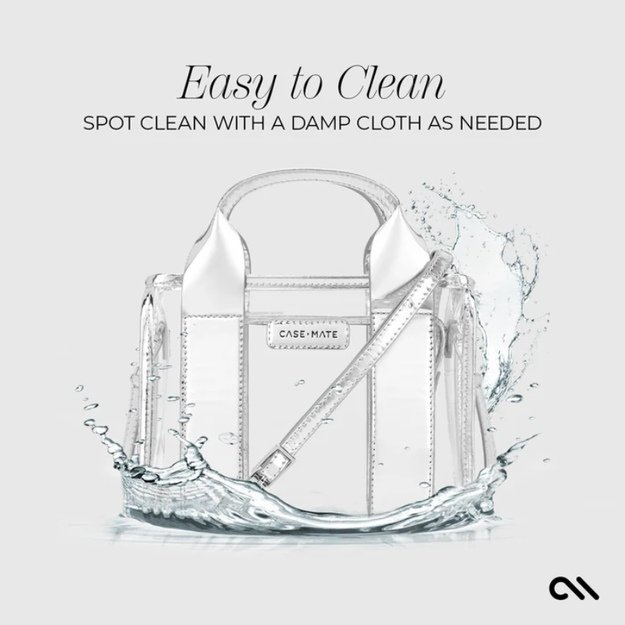 „Case-Mate“ mikro krepšys – vandeniui atsparus pečių krepšys (sidabrinis chromas / skaidrus) 22