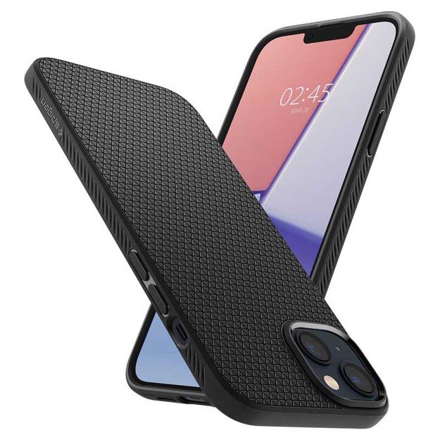 Spigen Liquid Air – dėklas, skirtas iPhone 15 Plus / iPhone 14 Plus (juodas)