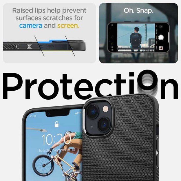Spigen Liquid Air – dėklas, skirtas iPhone 15 Plus / iPhone 14 Plus (juodas)