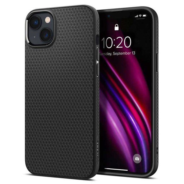 Spigen Liquid Air – dėklas, skirtas iPhone 15 Plus / iPhone 14 Plus (juodas)