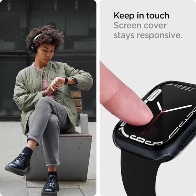 „Spigen Ultra Hybrid“ – dėklas, skirtas „Apple Watch 7/8/9“ (41 mm) (skaidrus)