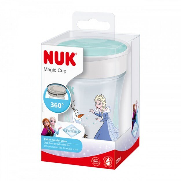NUK Mini Magic 360° kūdikio puodelis su dangteliu Ledo šalis Elsa 230 ml