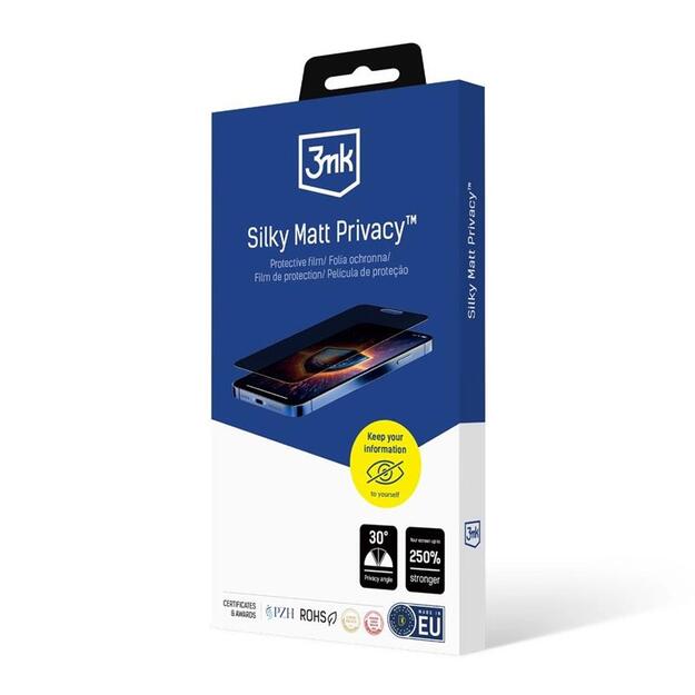 3mk Silky Matt Privacy – matinė privatumo plėvelė, skirta iPhone 16 Pro 1