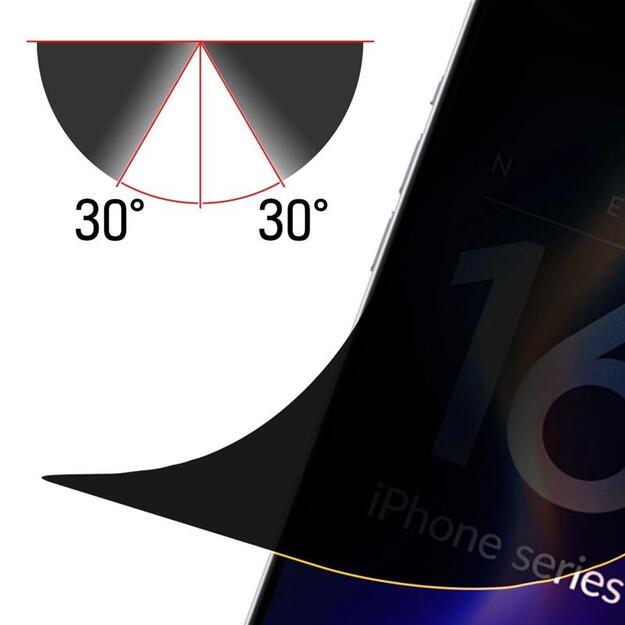 3mk Silky Matt Privacy – matinė privatumo plėvelė, skirta iPhone 16 Pro 9