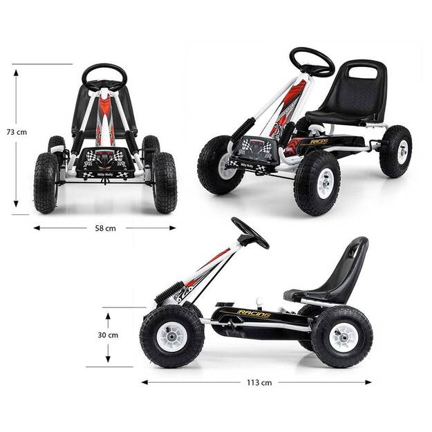 Vaikiškas gokartas Milly Mally Thor baltas 1