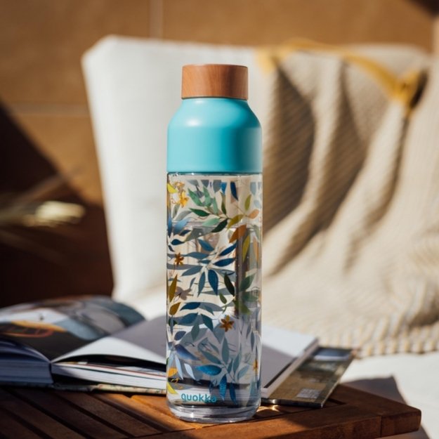 „Quokka Ice“ – „Ecozen“ vandens buteliukas, 840 ml (akvarelės spalvos lapai) 1