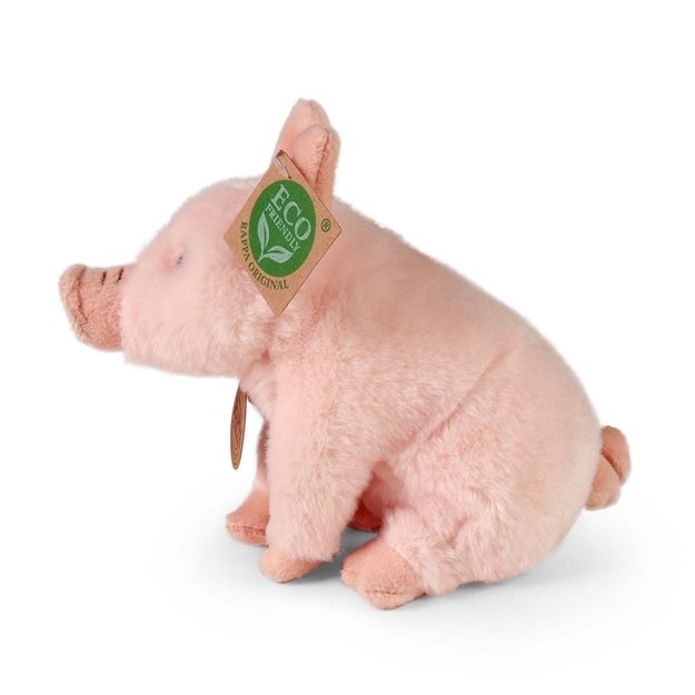 Pliušinis žaislas Rappa - realistiškas sėdintis paršelis 18 cm, ekologiškas 2