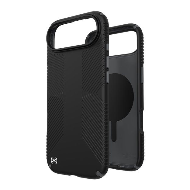 „Speck Presidio2 Grip MagSafe“ dėklas „iPhone 17 Air“ (juodas / pilkas / baltas)