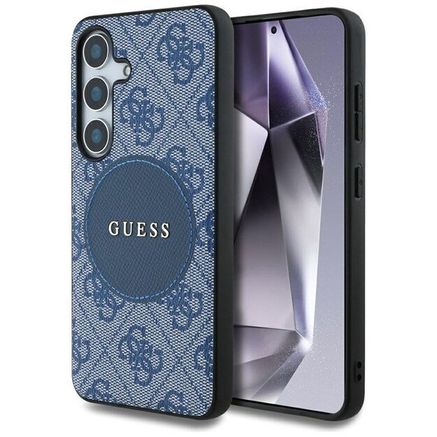 „Guess 4G Round Patch Classic Logo MagSafe“ dėklas, skirtas „Samsung Galaxy S25“ (mėlynas) 1